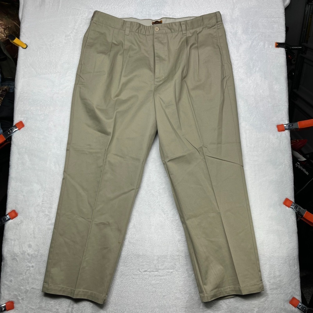 Vintage Cherokee Ultimate Dress Pants Mens Khaki Pleated Pockets Classic - 41X30